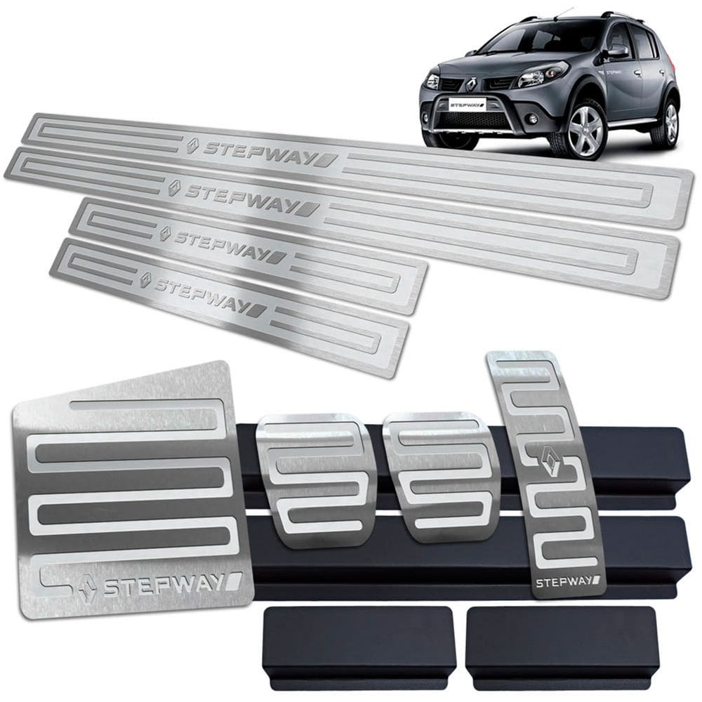 Soleira Pedaleira Descanso Sandero Stepway 2008/13 Prata AR