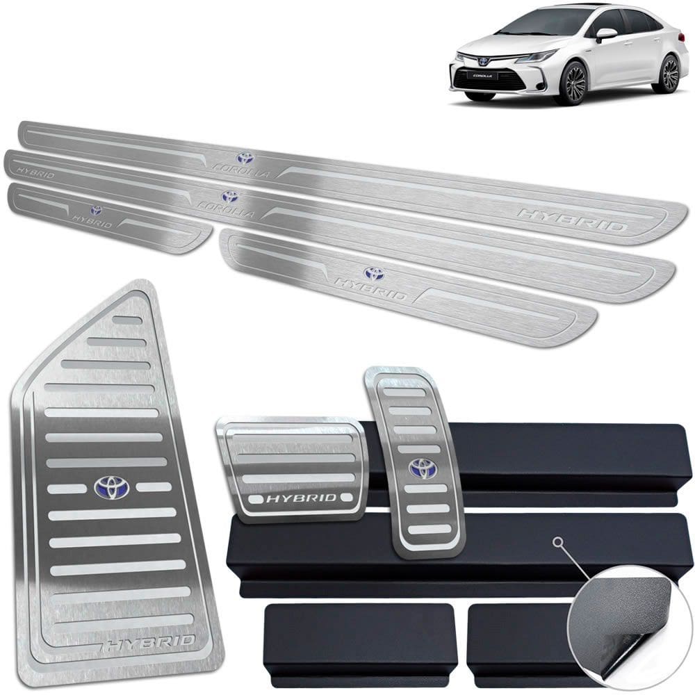 Soleira Pedaleira Descanso Corolla Hybrid 2020 Prata BRelevo
