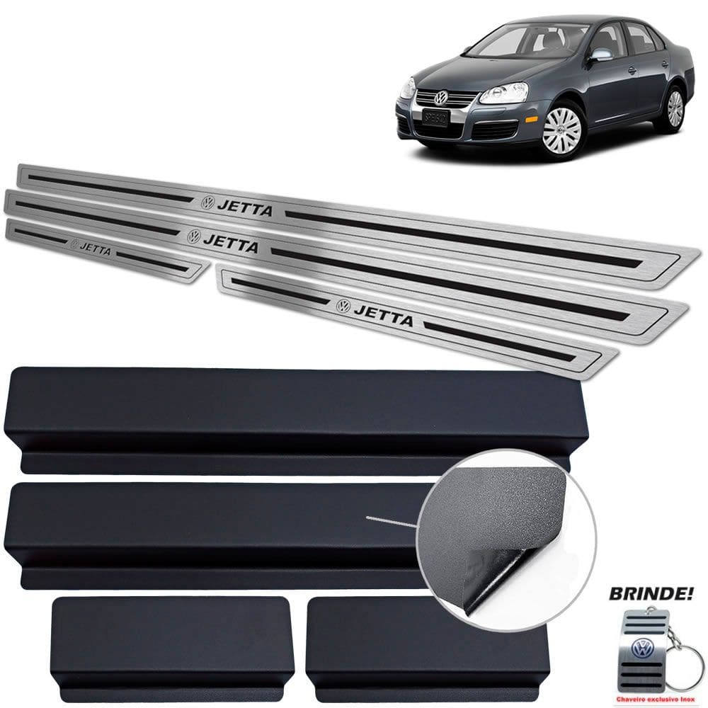 Soleiras Preto Baixo Relevo Volkswagen Jetta 2007 a 2010