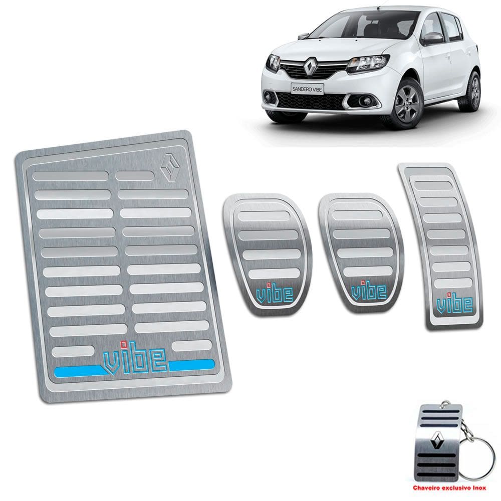 Descanso + Pedaleira Renault Sandero Vibe 2018 2019 Prata