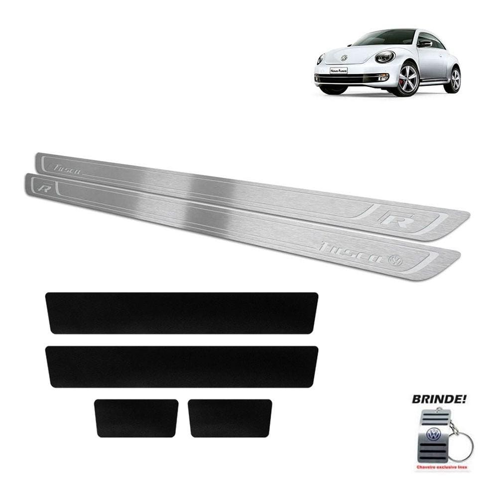 Soleiras Prata Baixo Relevo + Vinil Fusca R-line 2 Portas
