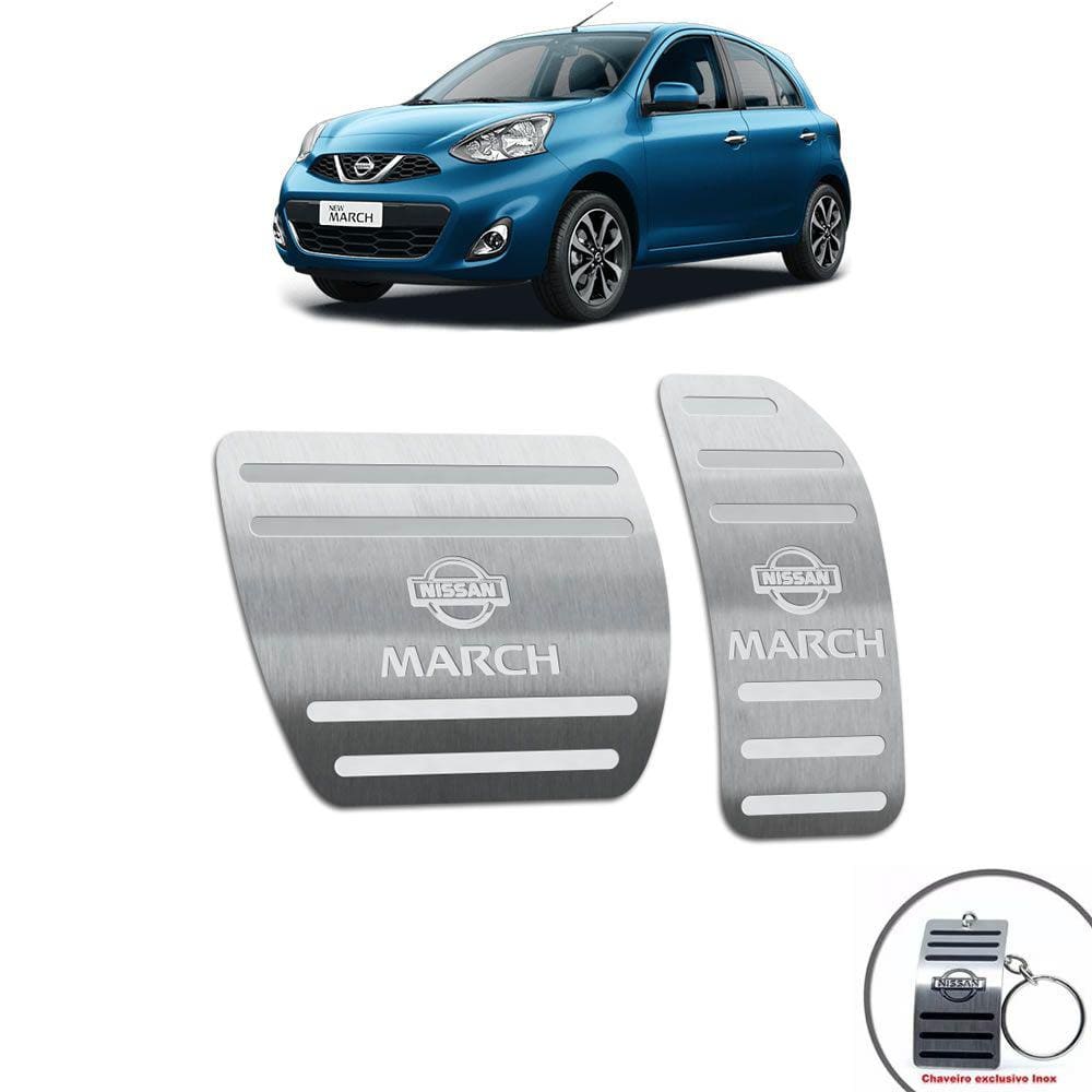Pedaleiras Nissan March 2012/2020 Automático Prata