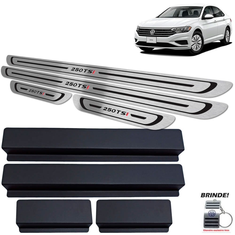 Soleira Jetta 250 Tsi 2018 2019 2020 Preto Baixo Relevo