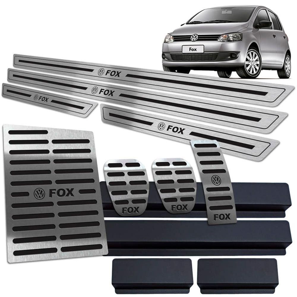 Soleira + Pedaleira + Descanso Fox 2004 A 2013 Preto Br