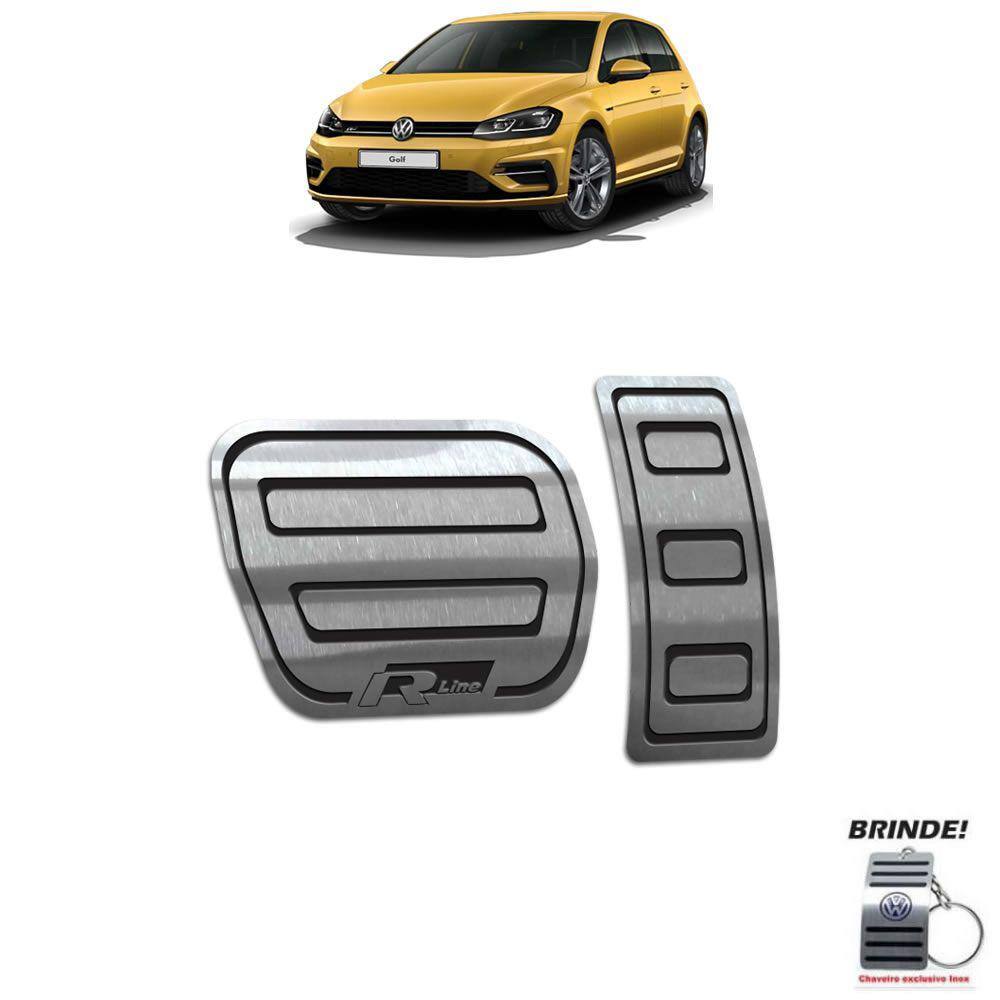 Pedaleiras Automático Aço Inox Golf R-line 2018 2019 Preto