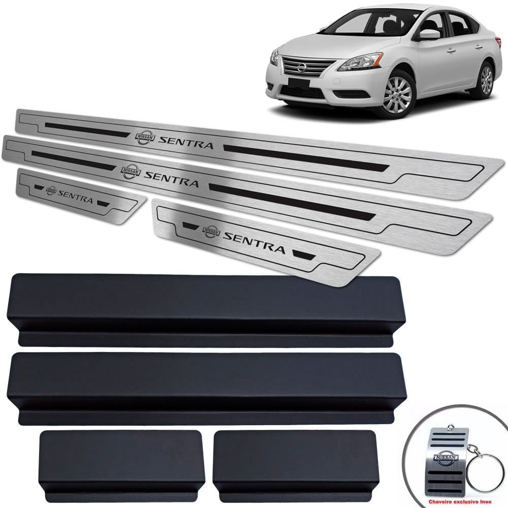 Soleiras Nissan Sentra 2014/2016 Preto Baixo Relevo