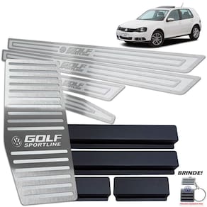 Soleira + Descanso Golf Sportline Até 2014 Prata Alto Relevo