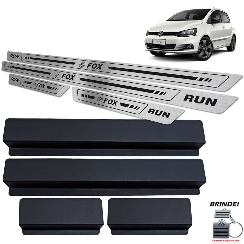Soleiras Em Aço Inox Preto Baixo Relevo Fox Run 2016 a 2017