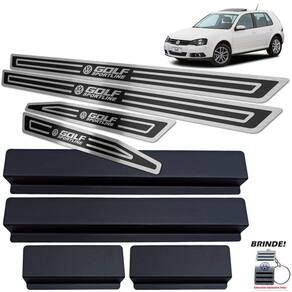Soleiras Golf Sportline Até 2014 Preto Alto Relevo Em Inox