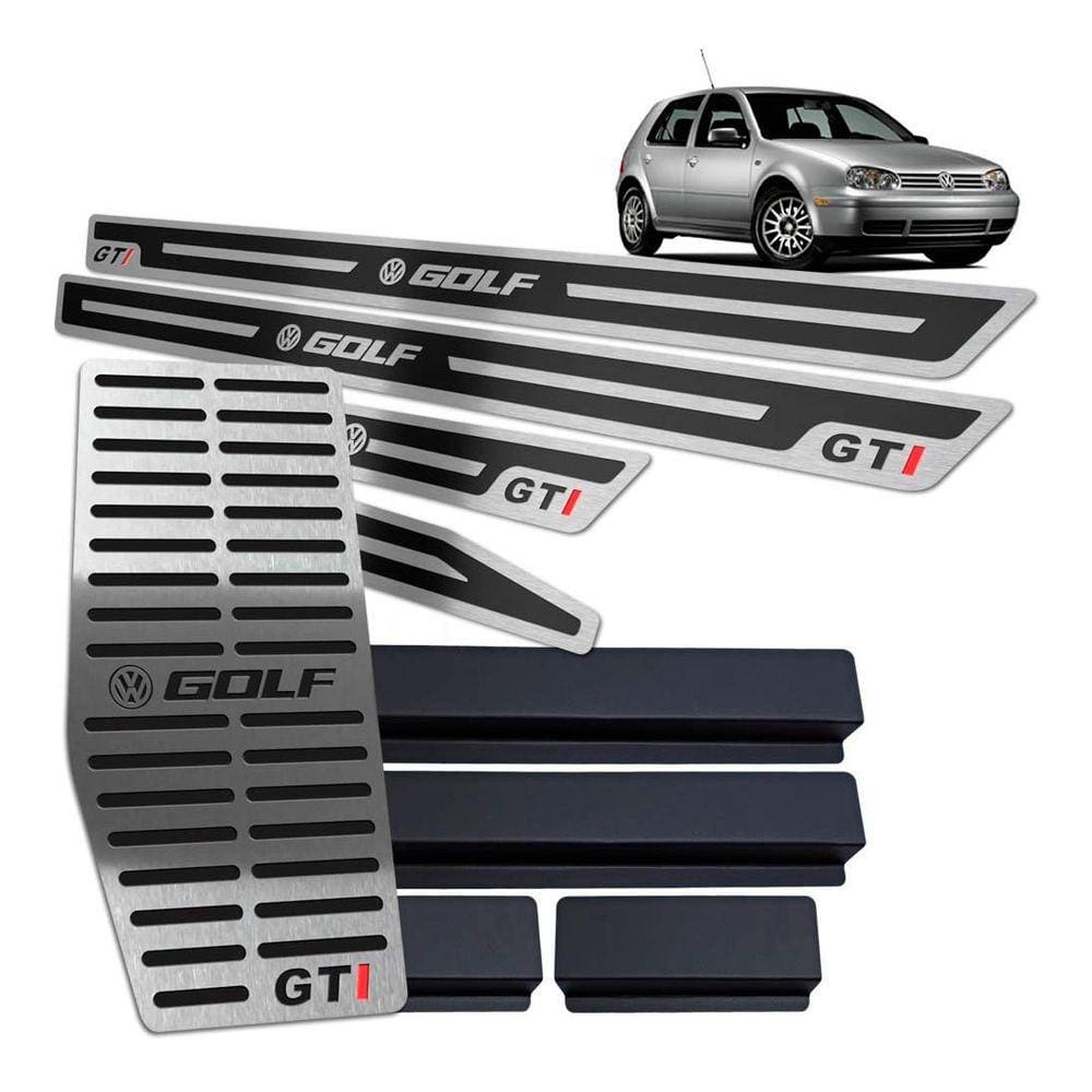 Descanso + Soleiras Preto Alto Relevo Golf Gti 1999 A 2013