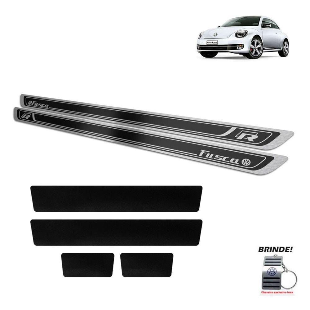 Soleiras Preto Alto Relevo + Vinil Fusca R-line 2 Portas