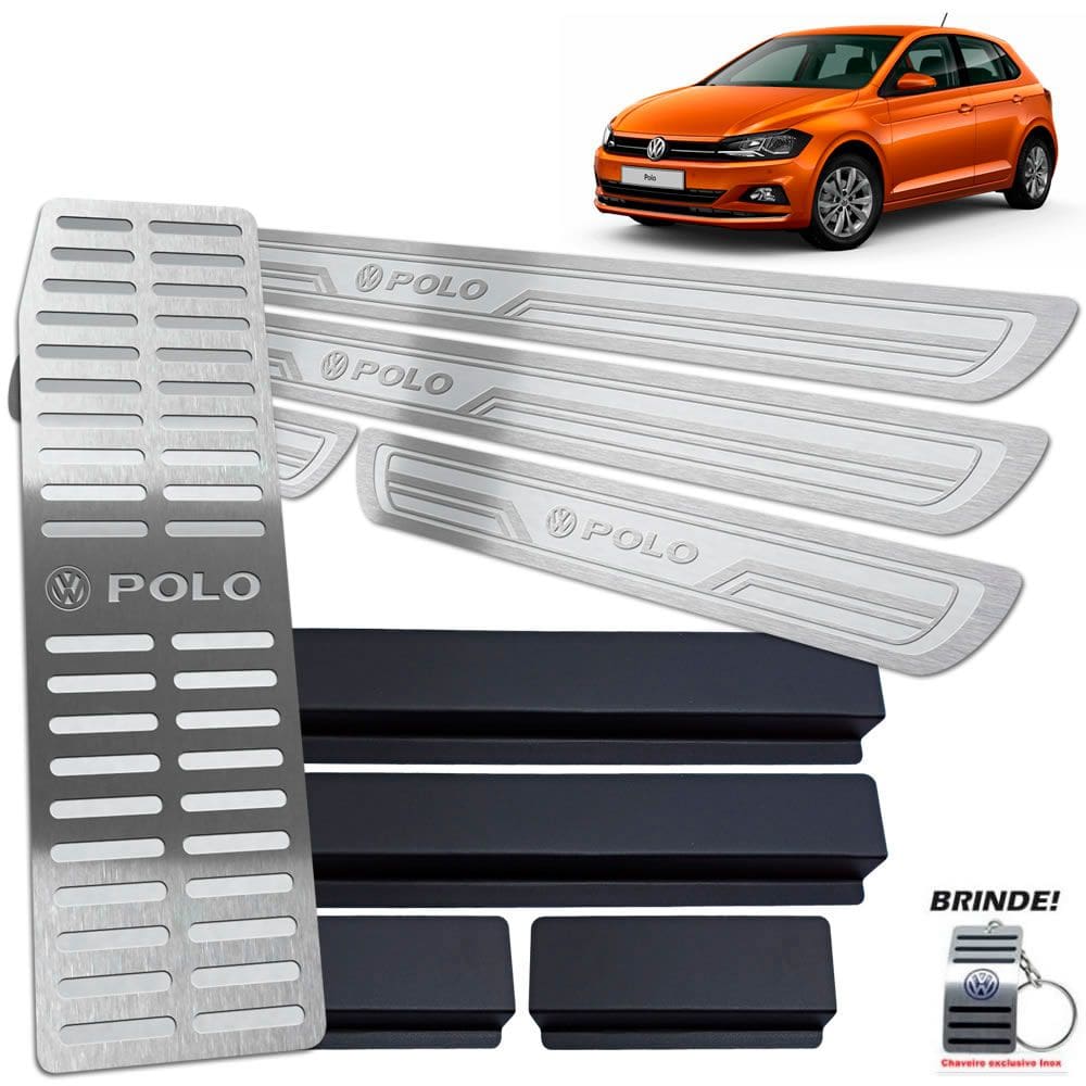 Descanso + Soleiras Prata Alto Relevo VW Polo 2019 2020