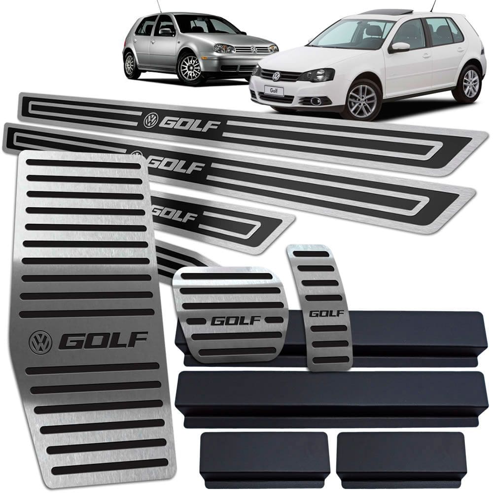 Soleira Pedaleira Auto Descanso Golf 1999 A 2013 Preto AR