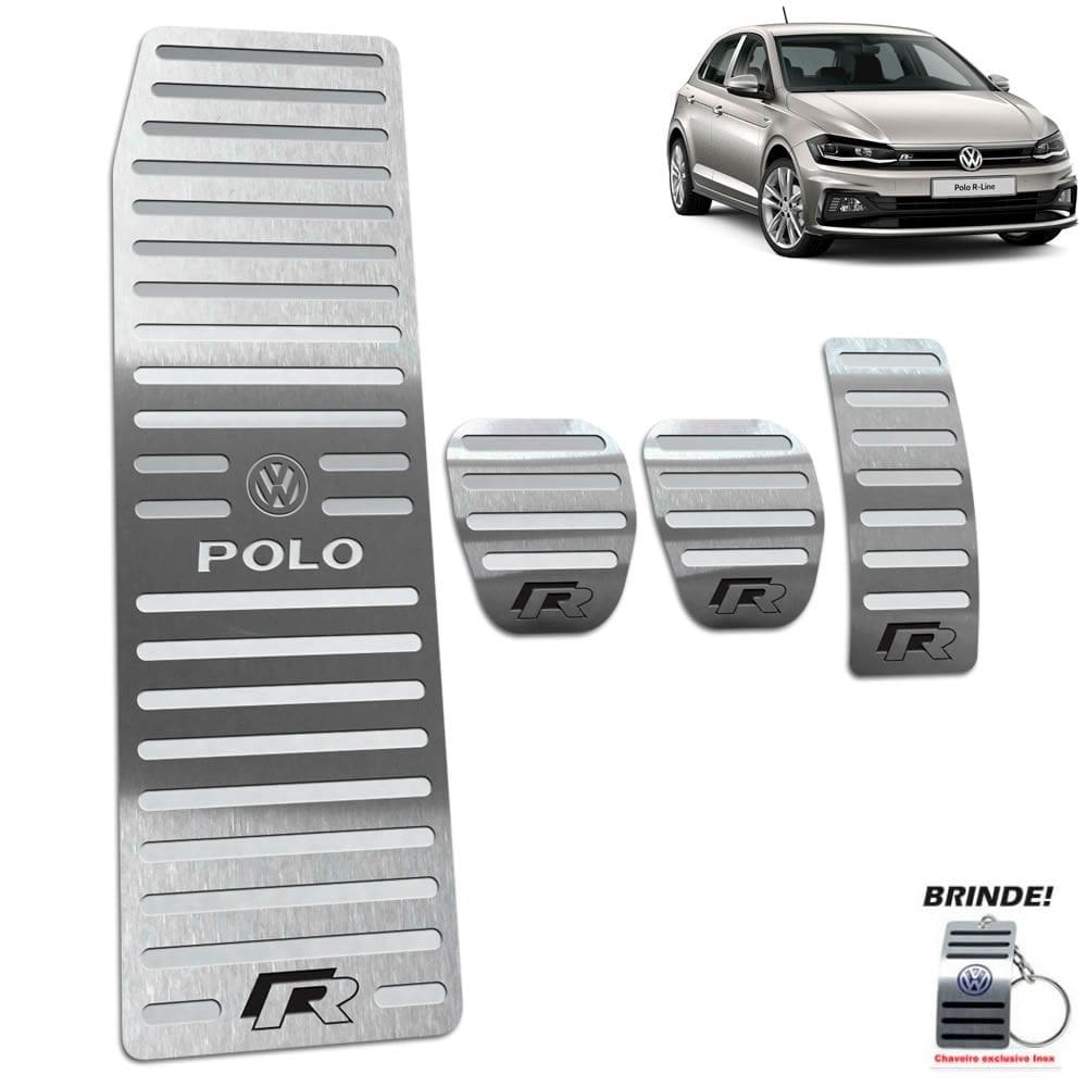 Descanso + Pedaleira Manual Prata Polo R-Line Aço inox