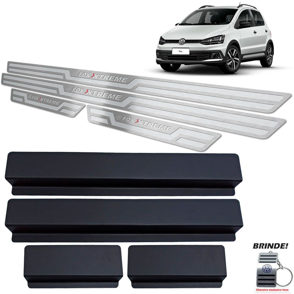 Soleiras Aço Inox Prata Alto Relevo Fox Xtreme 2018 A 2020