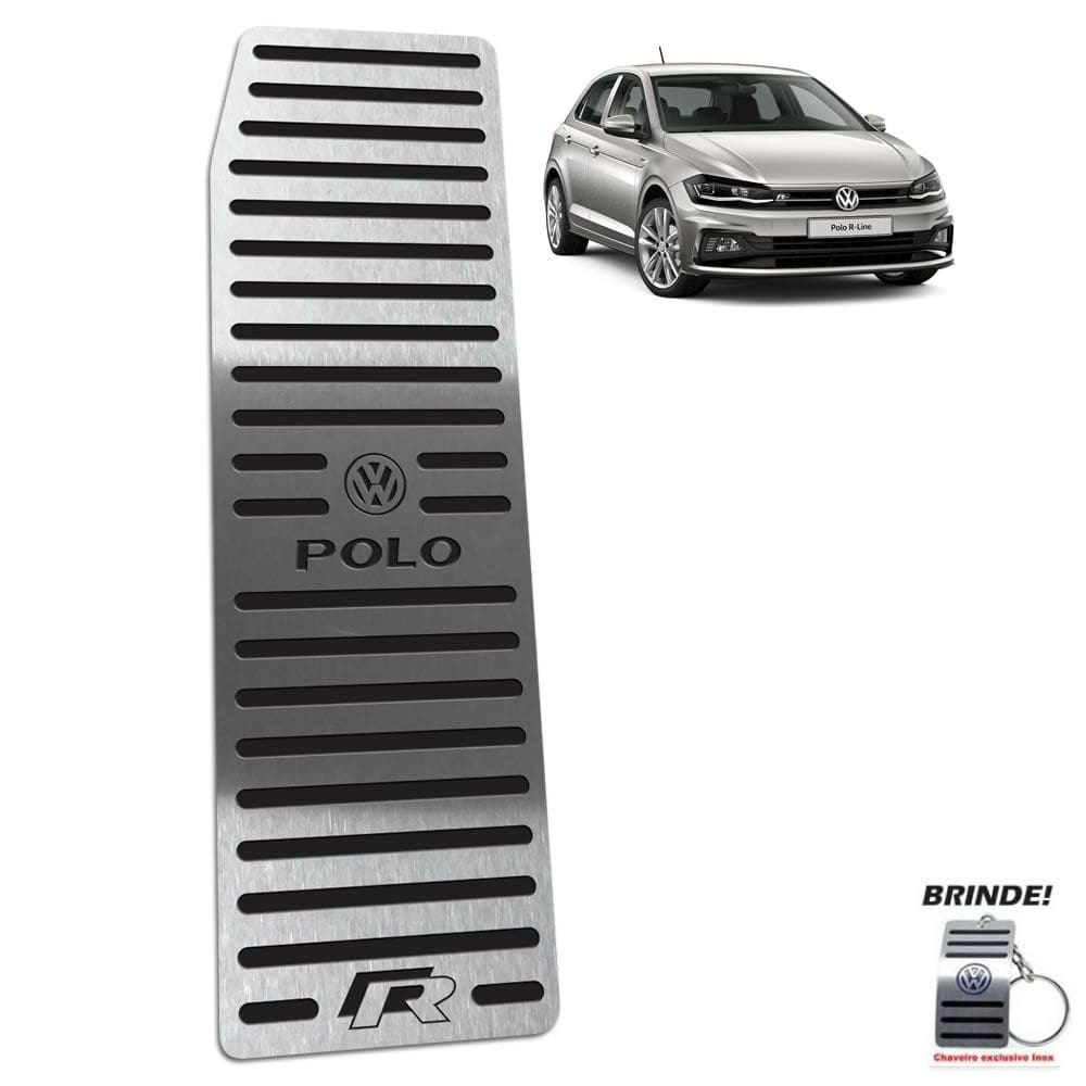 Descanso de Pé Gravação em Preto Polo R-Line Aço inox