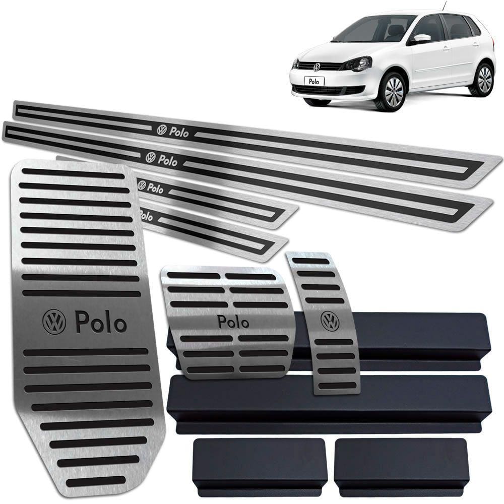Descanso Pedaleira Soleira Polo 2003 a 2015 Preto Auto AR