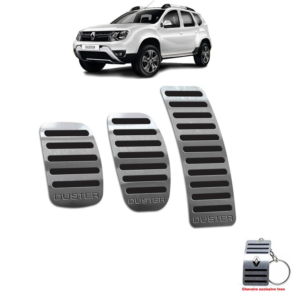 Pedaleira Em Aço Inox Duster 2011/2020 Manual Preto