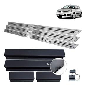 Soleiras Renault Clio 2000/2012 Preto Baixo Relevo