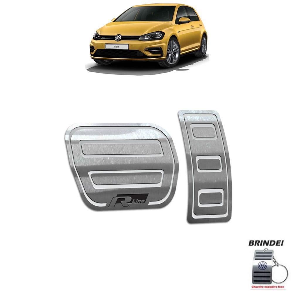 Pedaleiras Automático Aço Inox Golf R-line 2018 2019 Prata