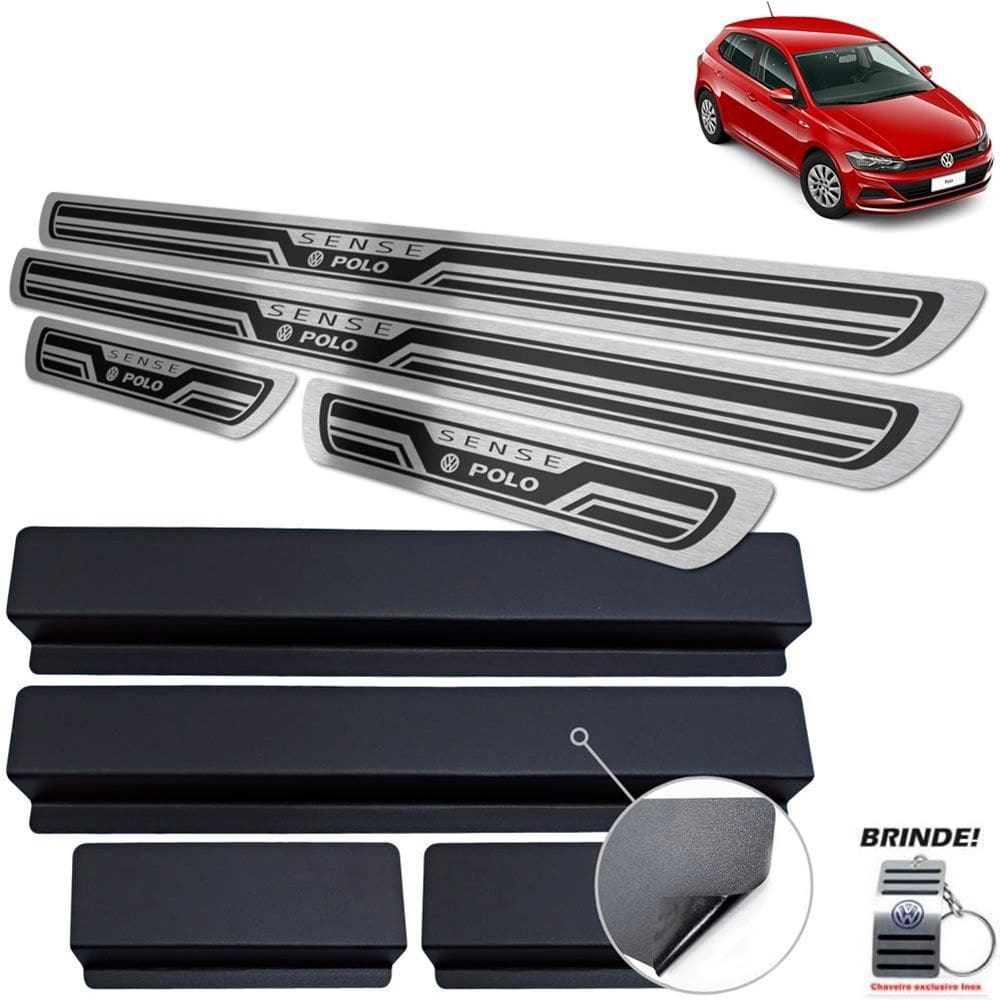 Soleiras Gravação em Preto Auto Relevo Polo Sense Aço inox
