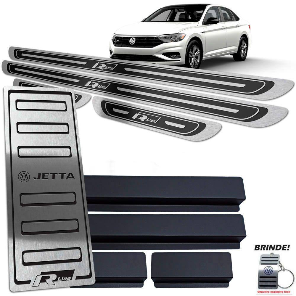 Soleira + Descanso Jetta R-line 250 TSI 18 19 Preto AR