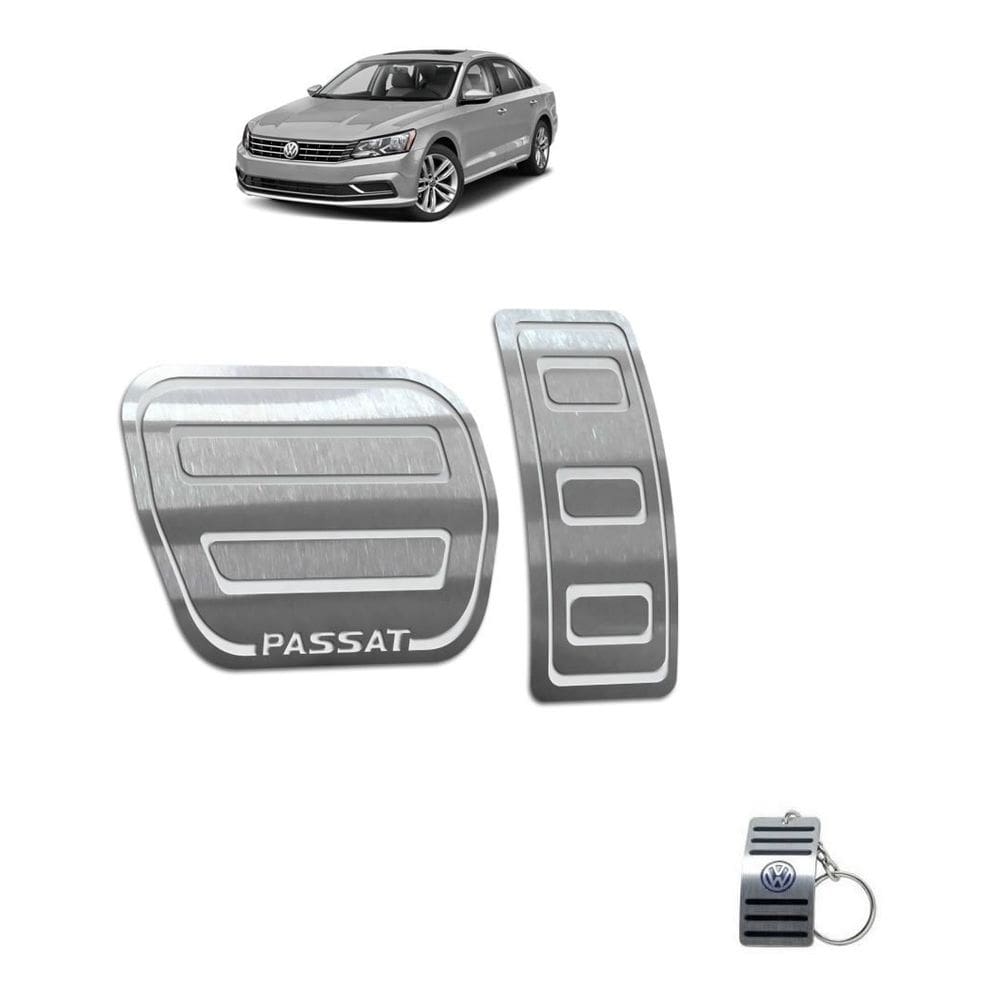 Pedaleiras Aço Inox Passat Highline  2017 a 2019 Prata