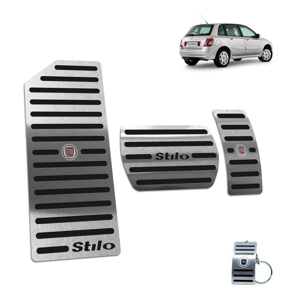 Pedaleira + Descanso Fiat Stilo 2003 A 2011 Automático Preto