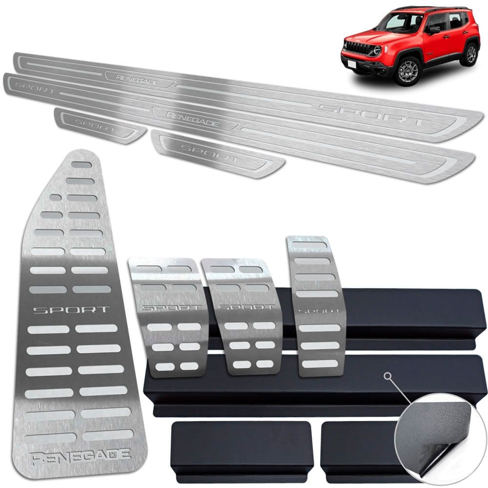 Pedaleira Manual Soleira Descanso Prata Renegade Sport