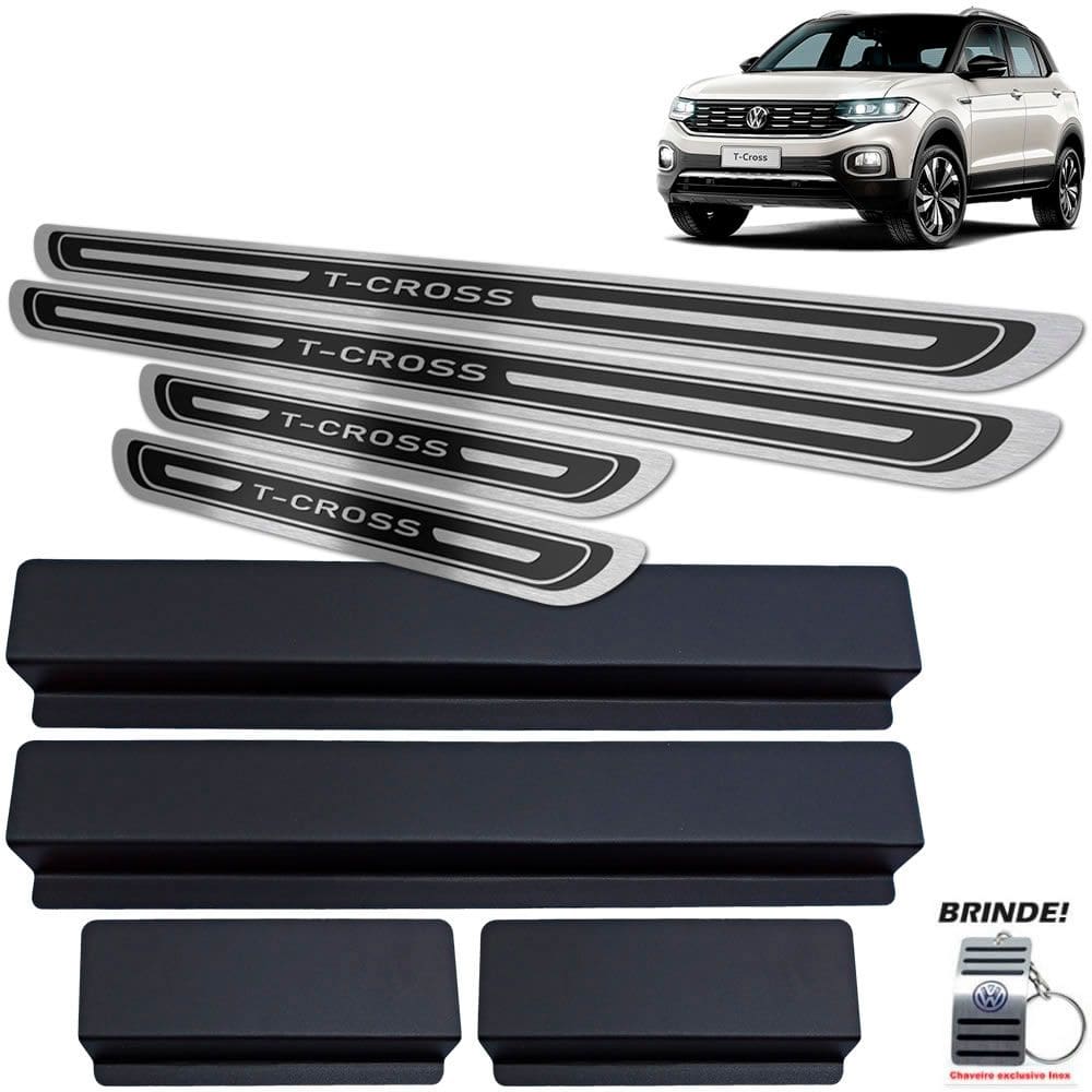 Soleiras Volkswagen T-Cross Gravação em Preto Alto Relevo