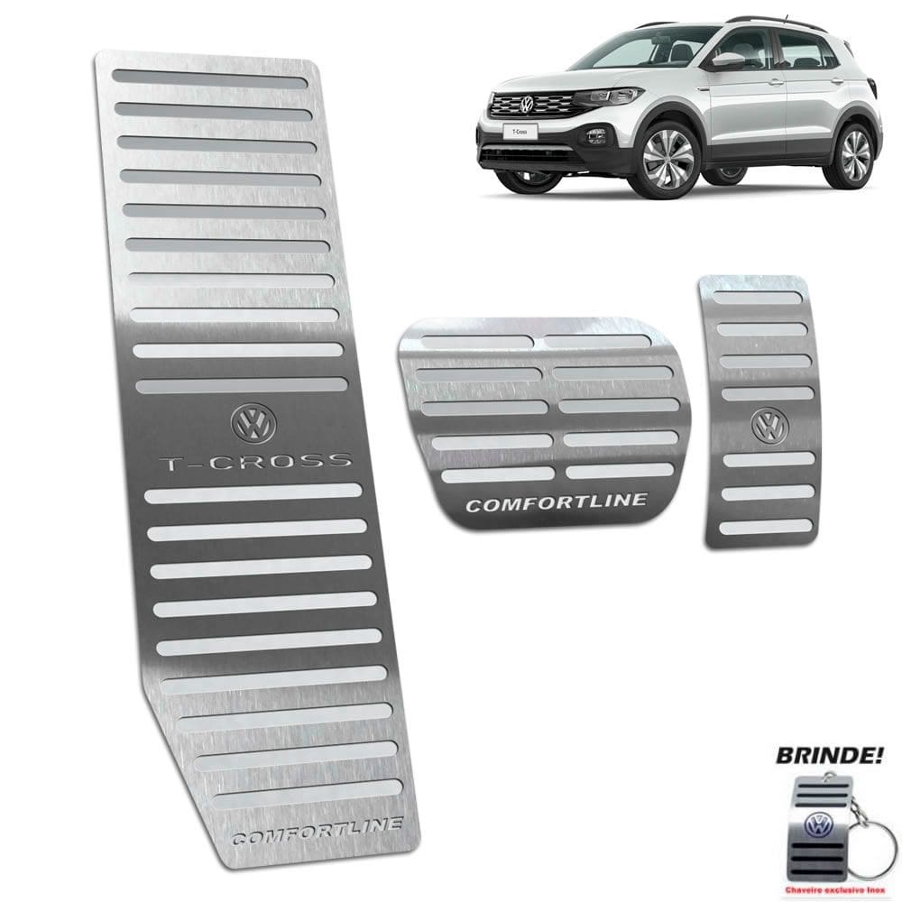 Descanso + Pedaleira T-Cross Comfortline Gravação em Prata