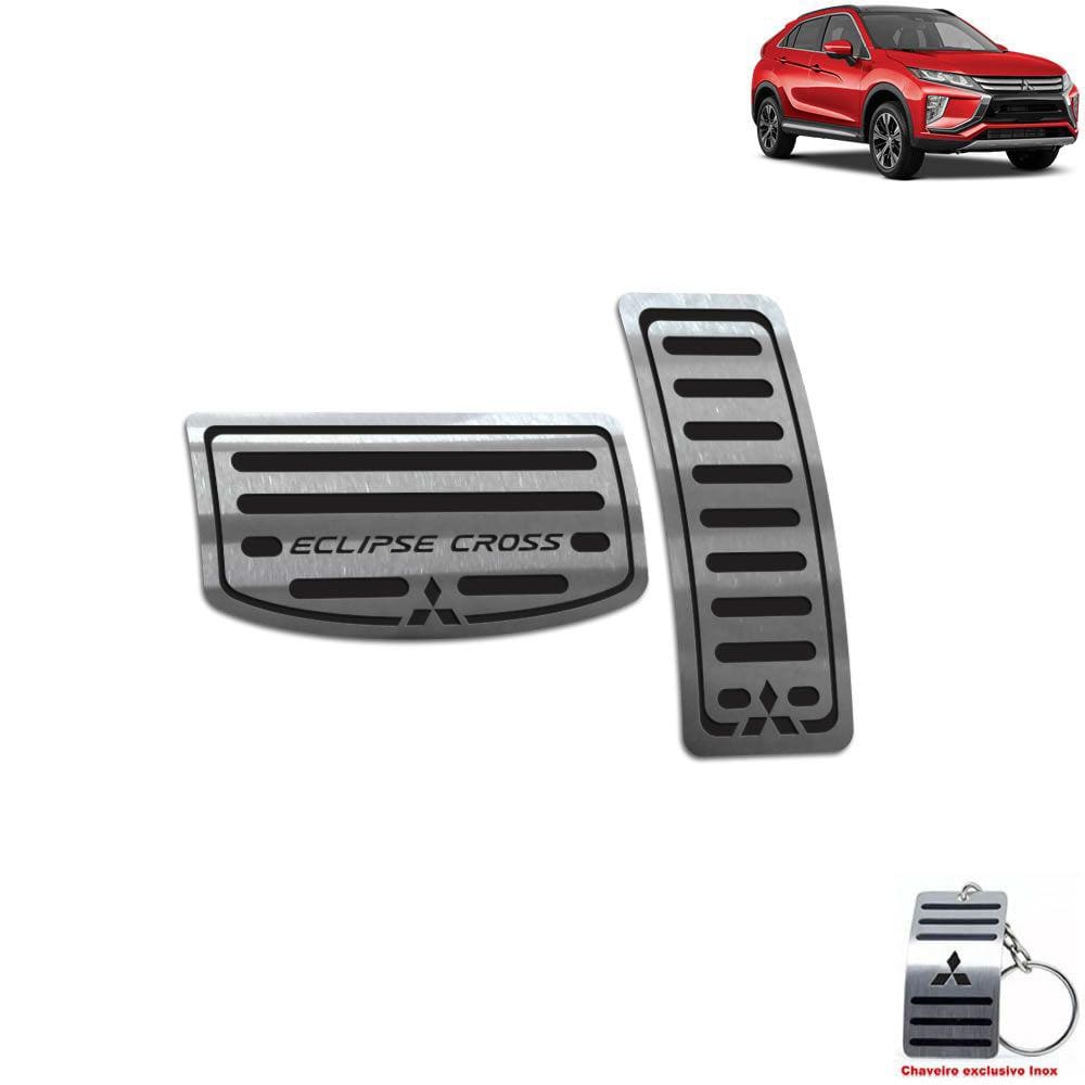 Pedaleira Automático Aço Inox Mitsubishi Eclipse Cross Preto