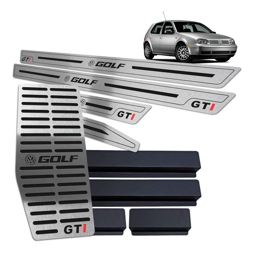 Descanso + Soleiras Preto Baixo Relevo Golf Gti 1999 A 2013