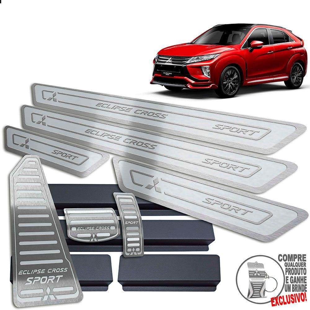 Descanso Pedaleira Soleira Eclipse Cross Sport Prata