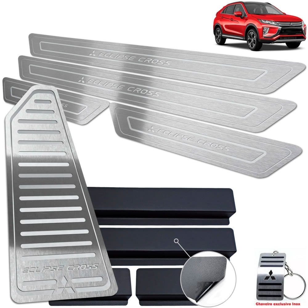 Descanso Soleira Mitsubishi Eclipse Cross Prata Baixo Relevo