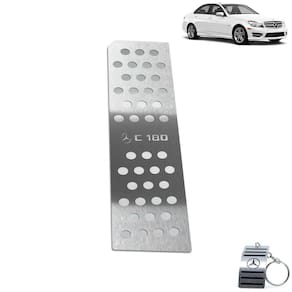 Descanso de Pé Aço Inox Mercedes C180 2012 A 2014 Prata