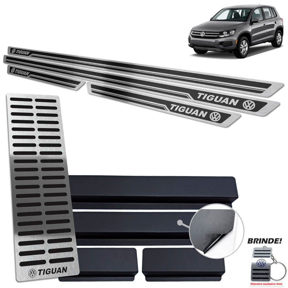 Soleiras Com Descanso Tiguan 2012 A 2017 Preto Alto Relevo