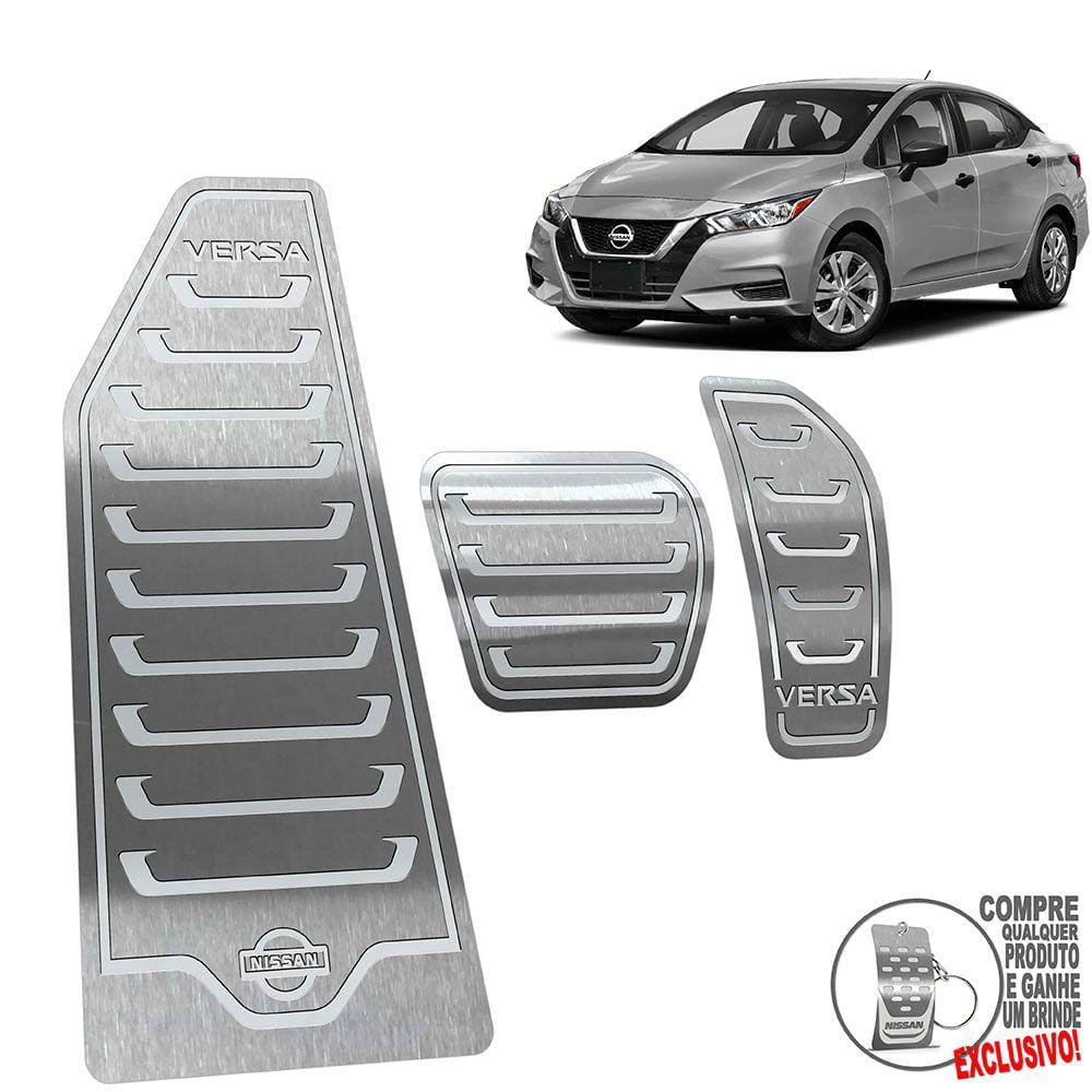 Pedaleira Automático + Descanso Nissan Versa 2021 Prata