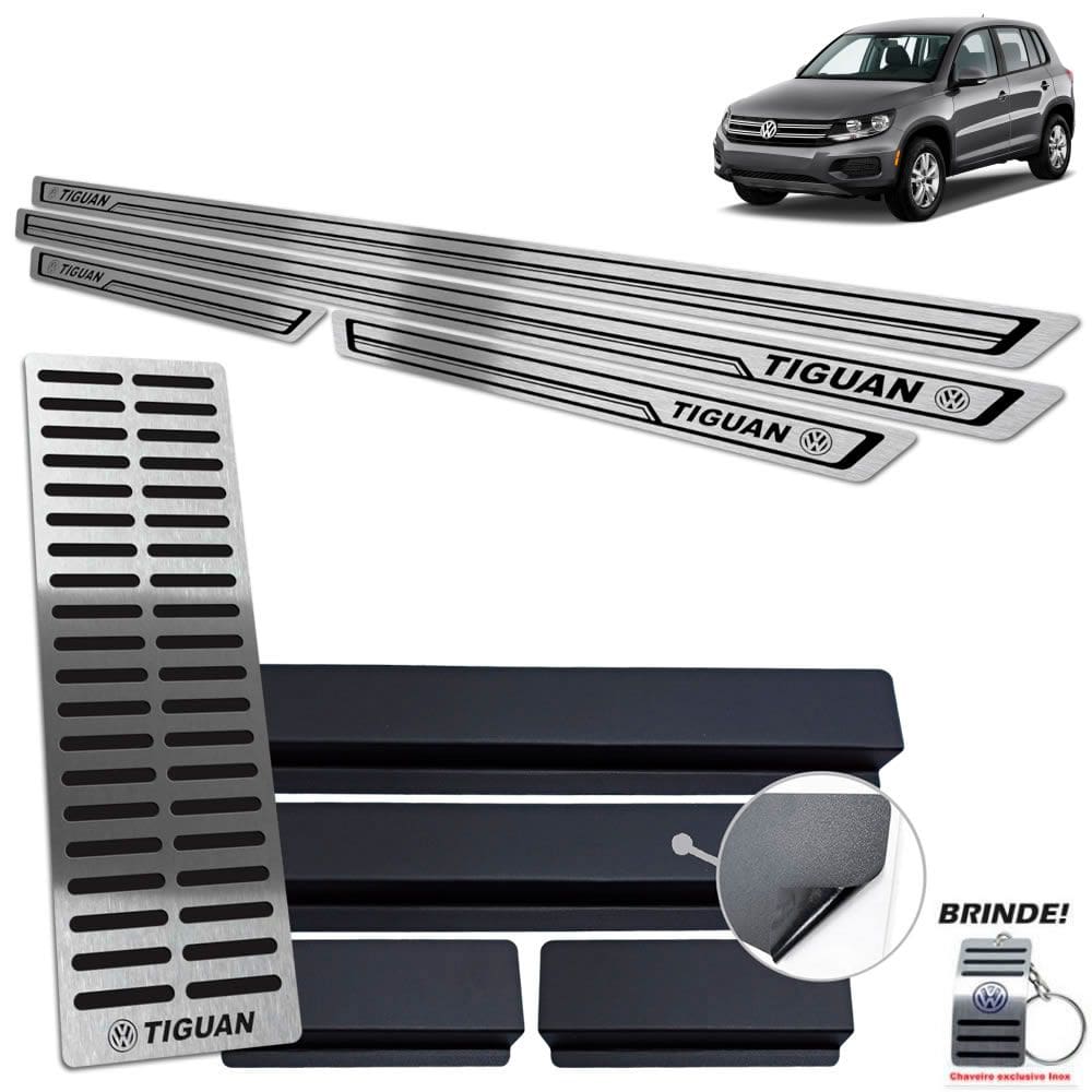 Soleiras Com Descanso Tiguan 2012 A 2017 Preto Baixo Relevo