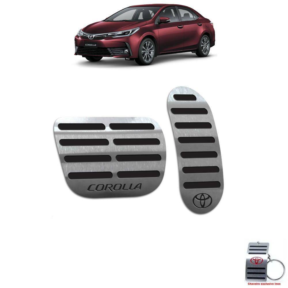 Pedaleira Automático Em Aço Inox Corolla 2014 A 2019 Preto