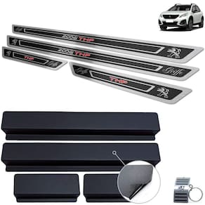 Soleira Peugeot 2008 Griffe Thp 2020 2021 Preto Alto Relevo