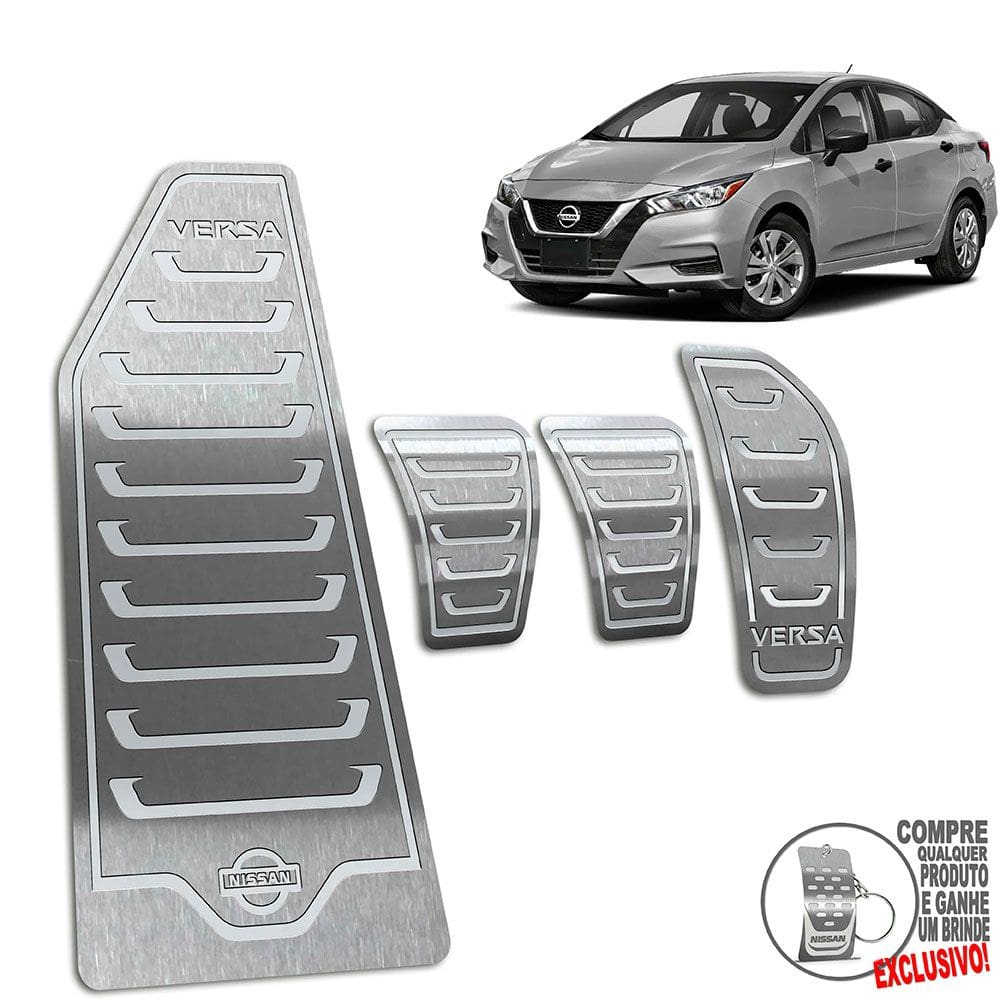 Pedaleira Manual + Descanso Nissan Versa 2021 Prata