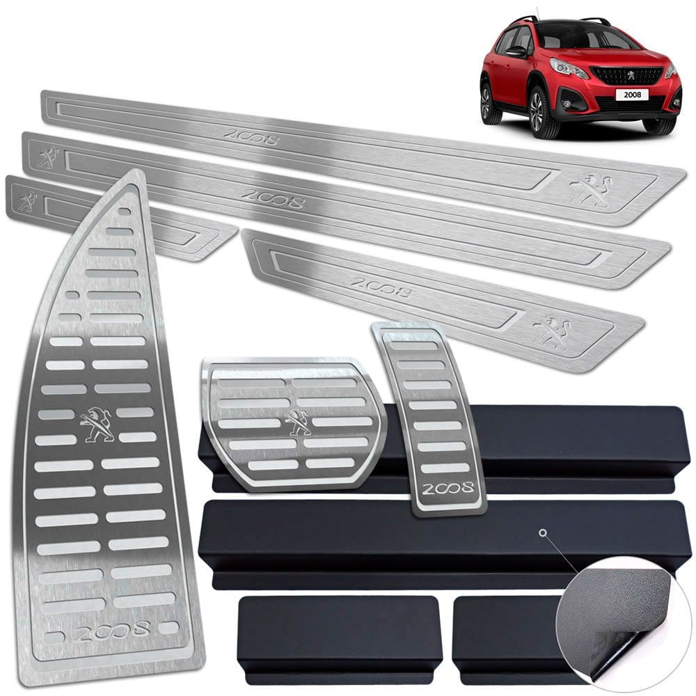 Pedaleira Soleira Descanso Prata Peugeot 2008 2020 2021