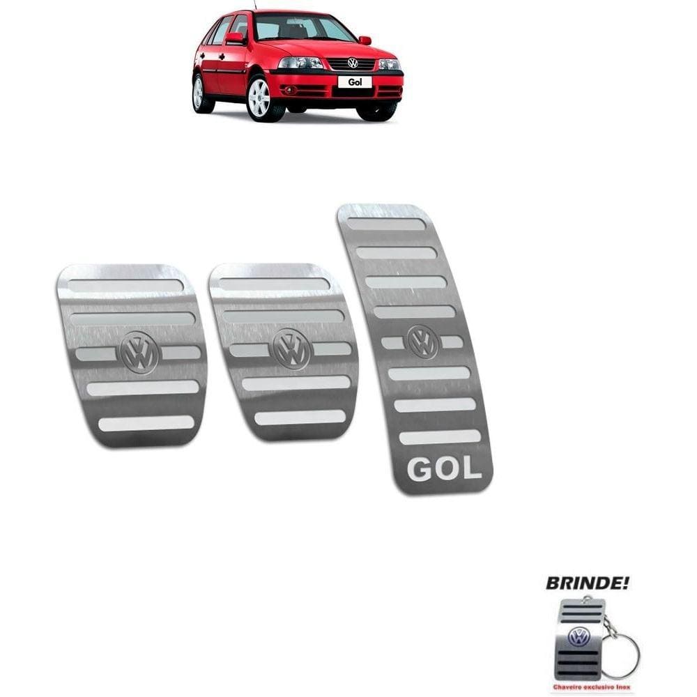 Pedaleira Manual Volkswagen Gol G3 1999 a 2005 Prata