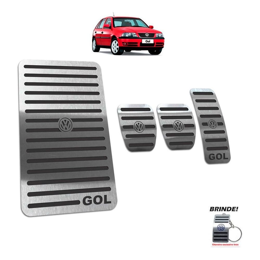 Descanso + Pedaleira Volkswagen Gol G3 1999 a 2005 Preto