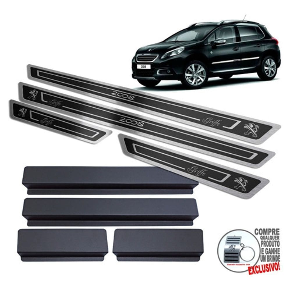 Soleira Peugeot 2008 Griffe 2019 2020 Preto Alto Relevo
