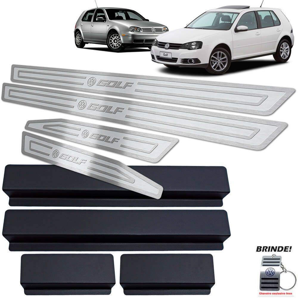 Soleiras Inox Prata Alto Relevo Volkswagen Golf 1999 A 2013