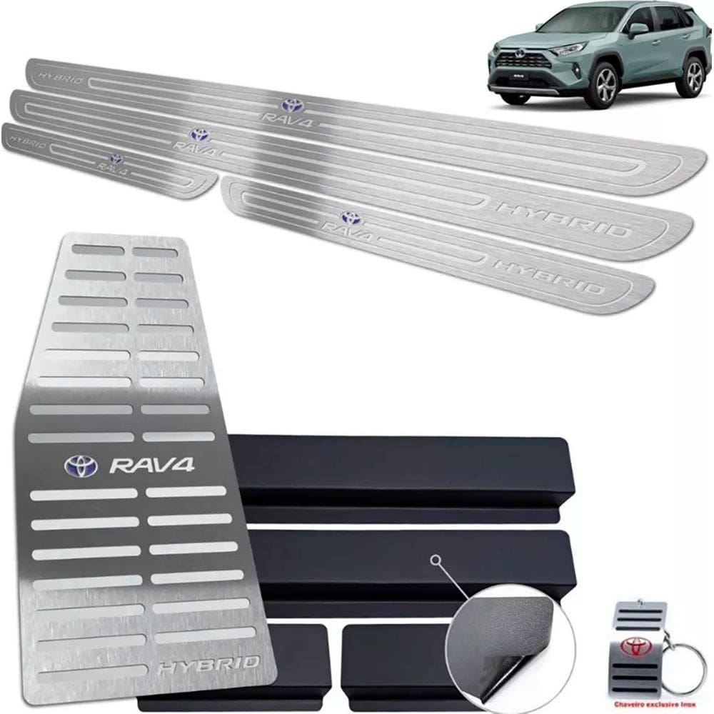 Descanso + Soleiras Prata Baixo Relevo Rav4 Hybrid 2020
