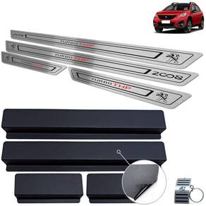 Soleira Peugeot 2008 Turbo Thp 2020 2021 Preto Baixo Relevo