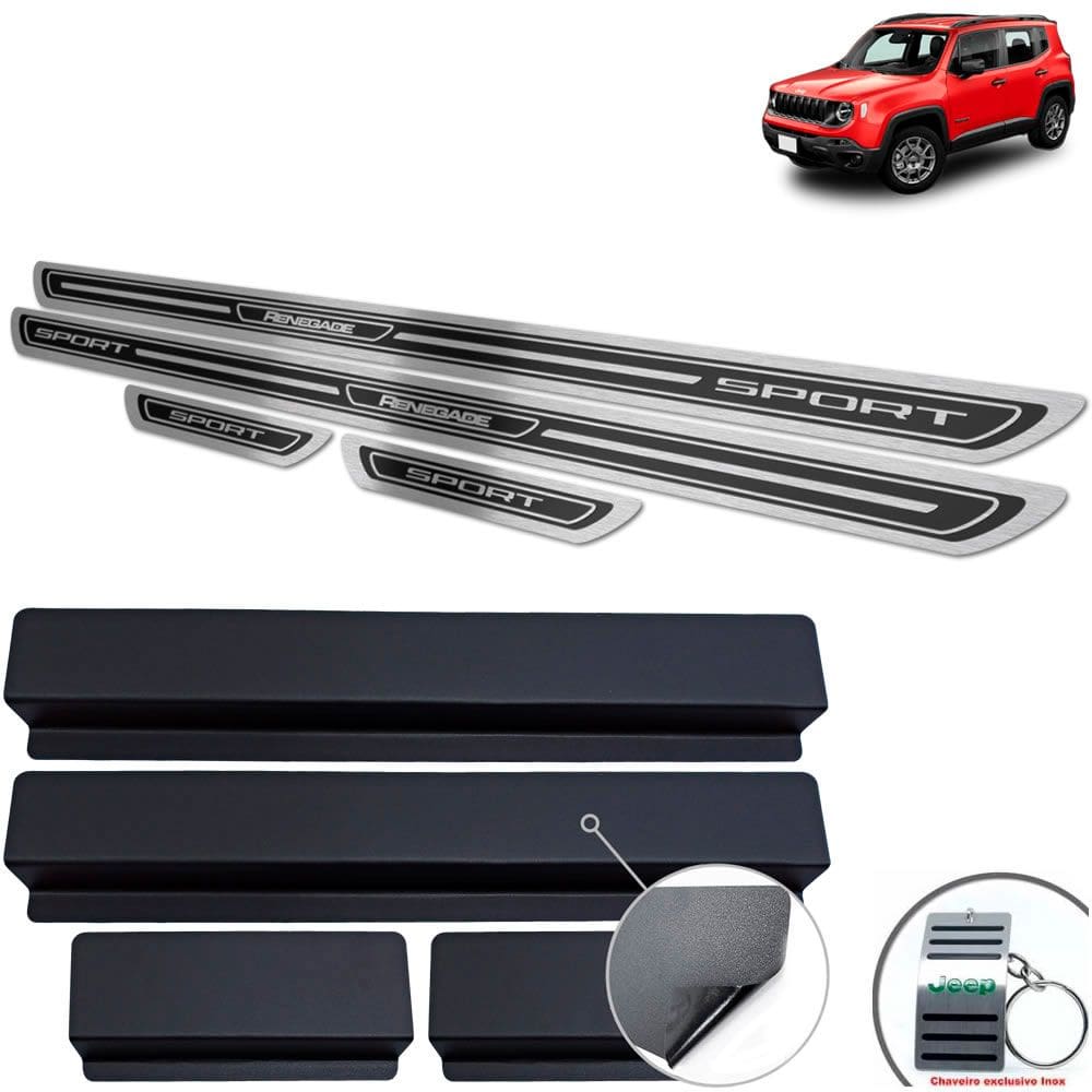 Soleira Jeep Renegade Sport Preto Alto Relevo